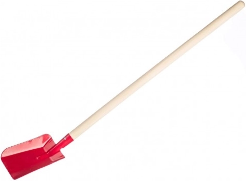 Dziecięca łopatka z drewnianym trzonkiem 80 cm – Czerwona