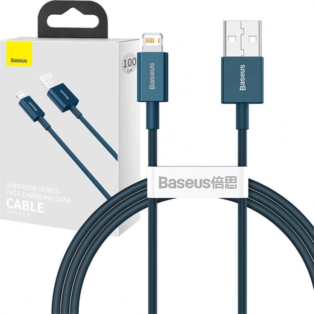 Baseus kabel USB–Lightning 1 m 2,4 A niebieski
