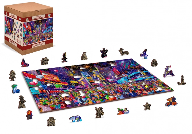 Drewniane puzzle Wooden City Sylwester 2w1, 505 elementów EKO