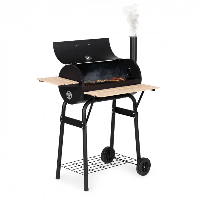 Duży grill ogrodowy z termometrem i kominem