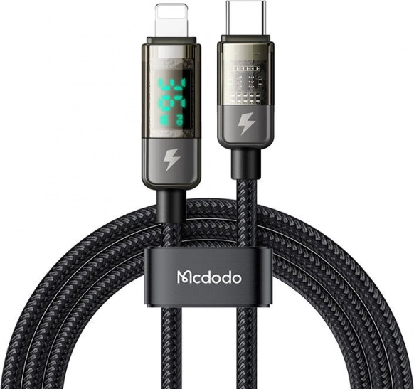 Mcdodo kabel USB‑C na Lightning z automatycznym wyłączaniem, 36 W, 1,2 m, czarny