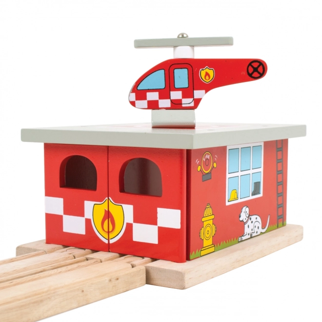 Bigjigs Rail Depo strażacka stacja