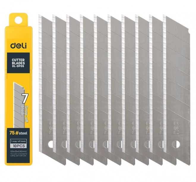 Nóż 25 mm 10 szt. głowica nożowa Deli Tools EDL-DP05 (srebrna)
