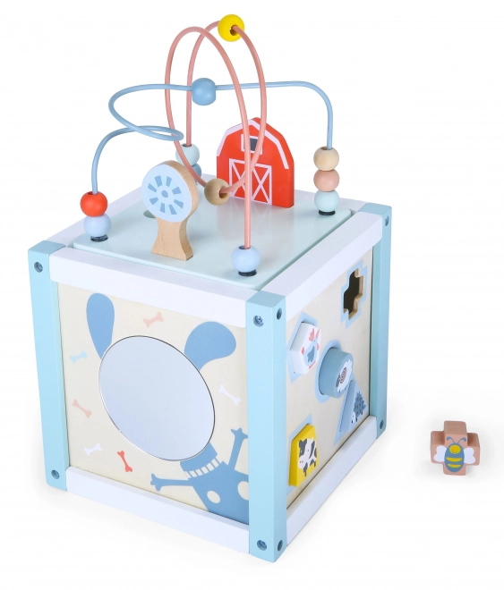 Drewniany sorter klocków z klockami Ecotoys