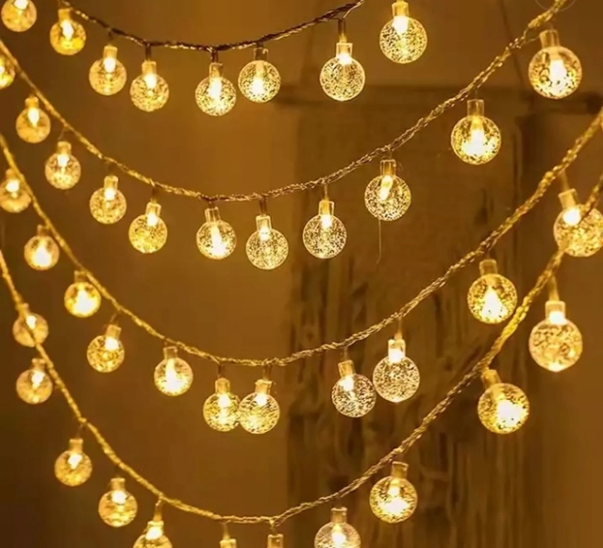 Świąteczne oświetlenie kule 100 LED, ciepła biała, 10m