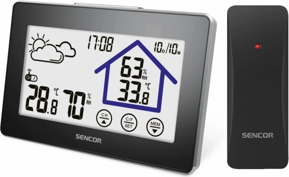Stacjonarna stacja meteorologiczna z dotykowym wyświetlaczem LCD