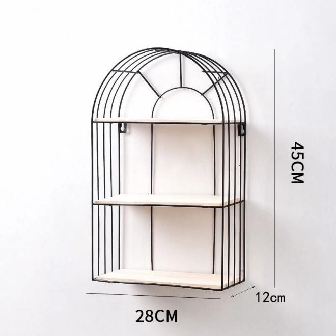 Półka ścienna, czarna, dekoracyjna, styl LOFT - wysokość 45 cm