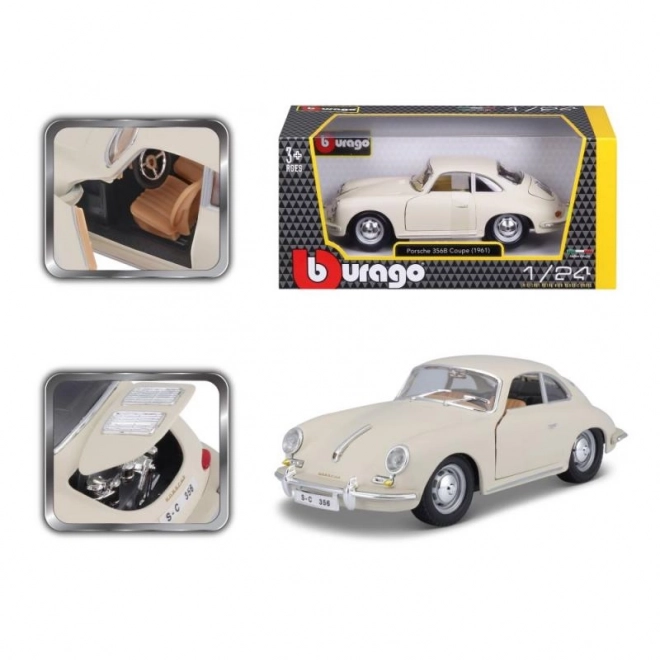 Bburago 1:24 Porsche 356B Coupe (1961) Kość słoniowa