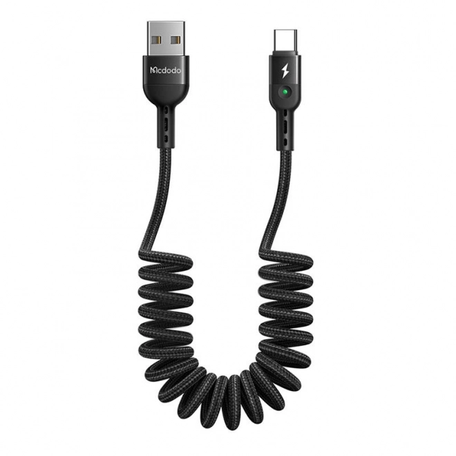 Sprężynowy kabel USB do USB-C Mcdodo Omega CA-6420 1,8 m (czarny)