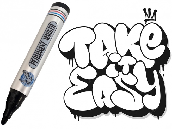 czarny permanentny wodoodporny marker