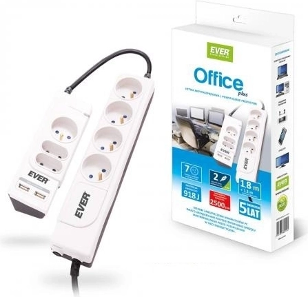 Listwa przeciwprzepięciowa Office Plus 1,8 m + 1,2 m