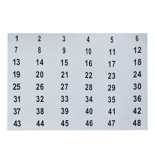 48 haczyków i oznaczenie numeryczne