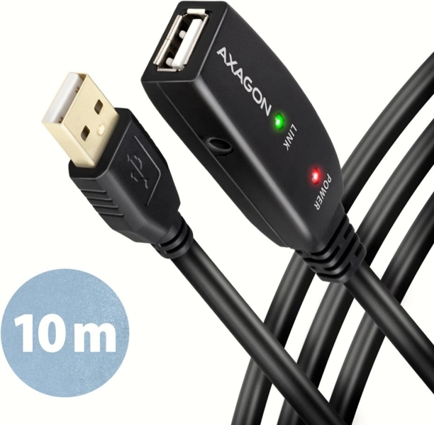 Axagon ADR-210 aktywny kabel przedłużający USB 2.0 A–M do A–F 10 m