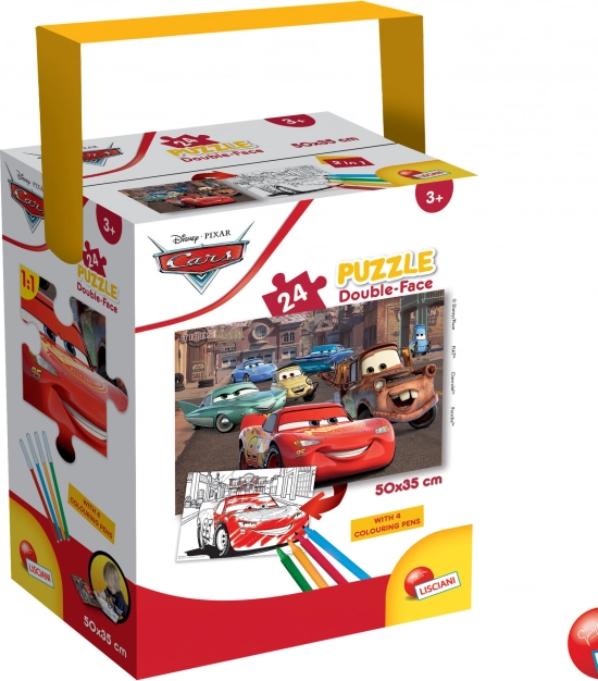 Dziecięce puzzle Cars: dwustronne, 24 elementy