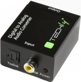 Cyfrowo-analogowy konwerter audio Toslink/koncentryczny na stereo RCA