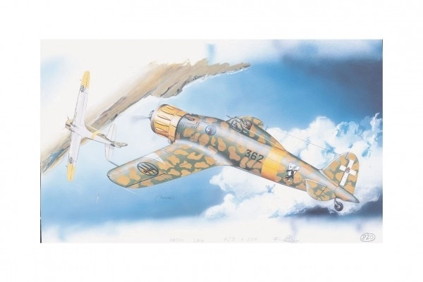 Model Macchi M.C. 200 Saetta 16,1x21,2cm w pudełku 31x13,5x3,5cm