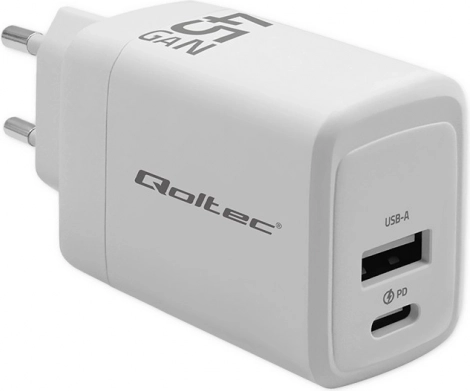 Ładowarka Qoltec 45W GaN biała
