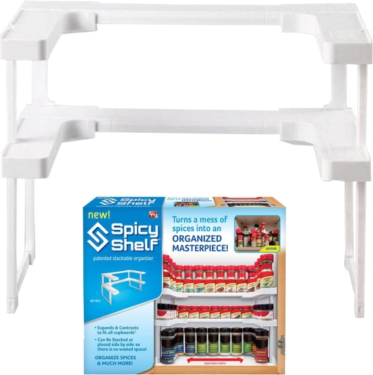 Regulowany organizer do szafki kuchennej