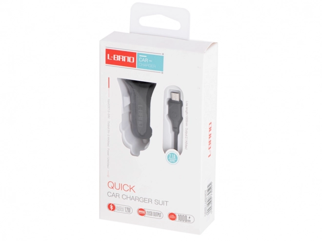 Ładowarka samochodowa L-BRNO Dual USB + micro