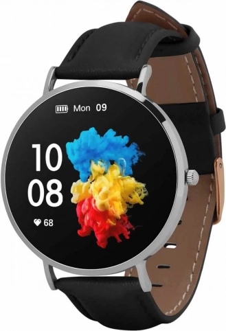 GARETT Verona damski smartwatch srebrno‑czarny z AMOLED