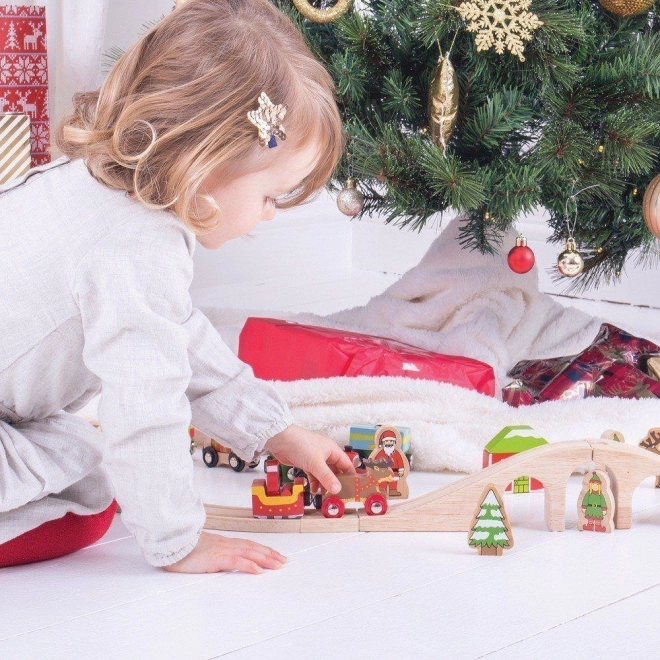 Bigjigs Rail sprzęgło Świętego Mikołaja + tor