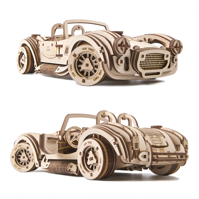 Ugears 3D drewniane mechaniczne puzzle Driftujący wyścigówka Cobra