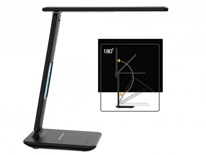 Nowoczesna lampa biurkowa do szkoły z USB i ładowarką Qi