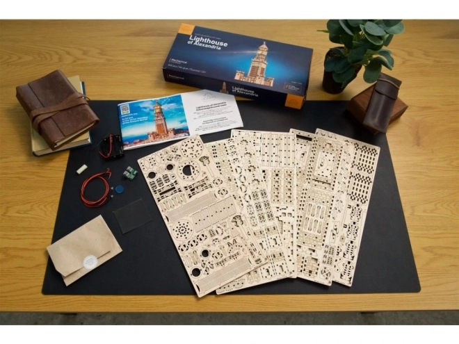 Ugears 3D drewniane mechaniczne puzzle Latarnia Aleksandryjska