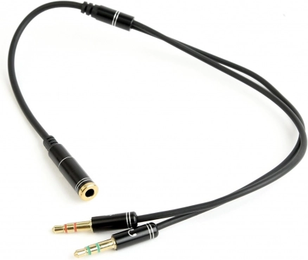 Adapter audio 4‑pin na 2× 3,5 mm minijack, 0,2 m