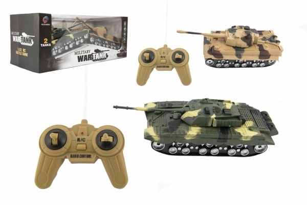 Dwa czołgi RC 1:32 z efektami