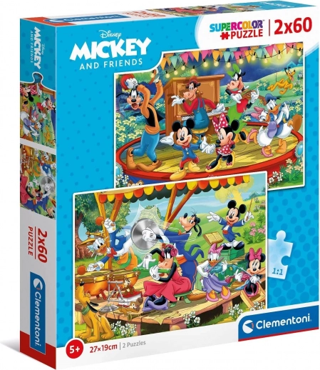 Puzzle 2x60 elementów - Miki i przyjaciele