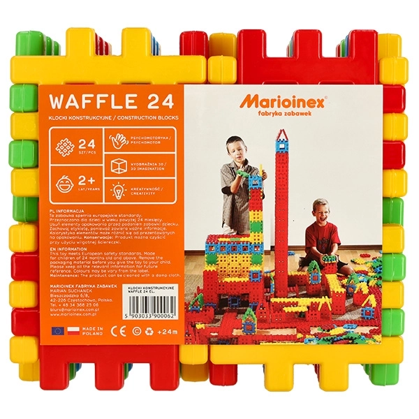 Konstrukcyjne klocki Marioinex Wafle 24 elementy