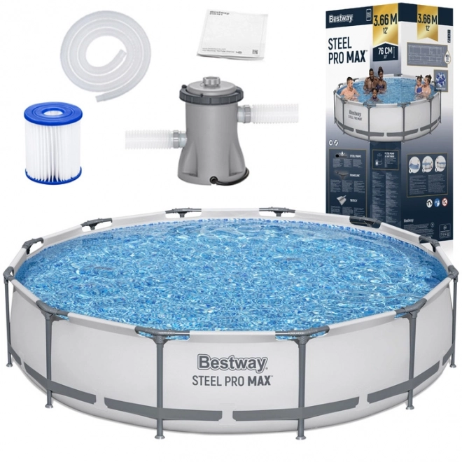 Bestway Steel Pro Max basen 6,473L 366x76 cm z pompą i filtrem