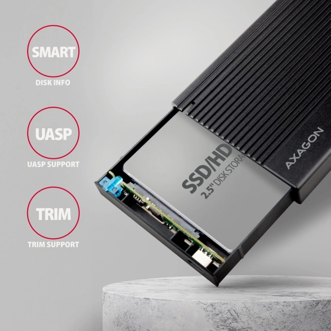 Aluminiowa obudowa na zewnętrzne dyski USB3.2 Gen 2 - SATA 6G 2.5" SSD/HDD