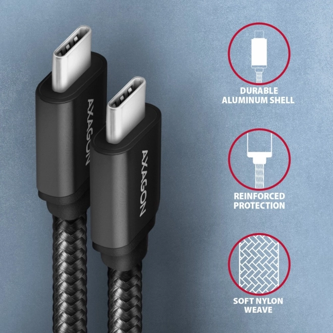 Kabel USB-C na USB-C 3m, Power Delivery 60W, elastyczny pleciony