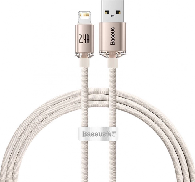 Kabel ładujący Baseus Crystal Shine 2.4A 1.2m różowy