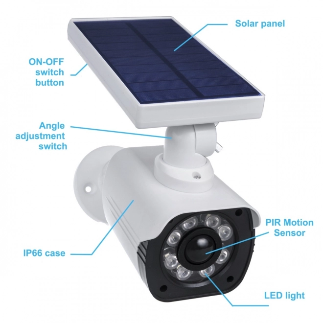 Solarny atrapa kamery z migającą diodą