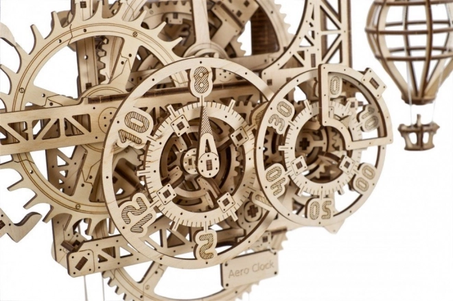 Ugears 3D drewniane mechaniczne puzzle Zegar Ścienny Aero