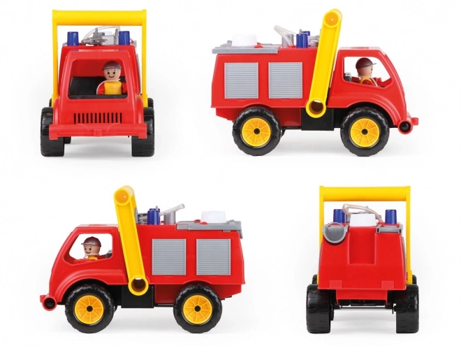 Sikające strażackie auto z figurką