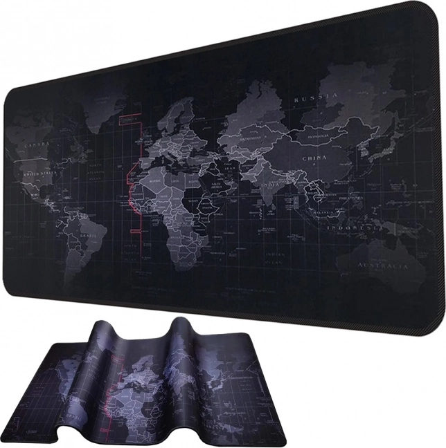 Duża gamingowa i biurowa podkładka pod mysz z mapą świata 90 × 40 cm