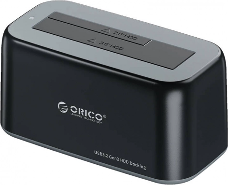 Stacja dokująca ORICO dla 2.5"/3.5" HDD/SSD, USB‑C, 10 Gb/s, klonowanie dysków, czarna