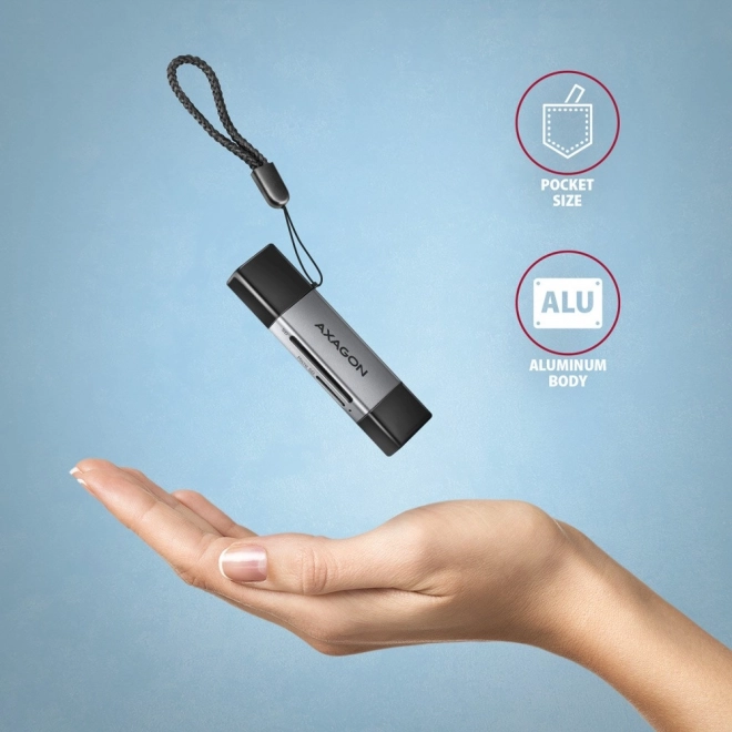 Zewnętrzny czytnik kart CRE-DAC USB3.2 Gen 1 Type-C + Type-A SD/microSD