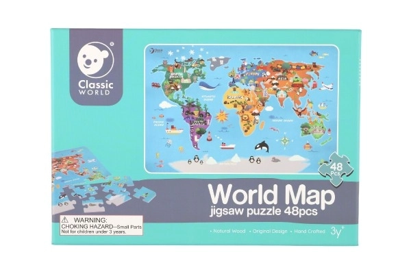 Puzzle Mapa Świata - 48 elementów