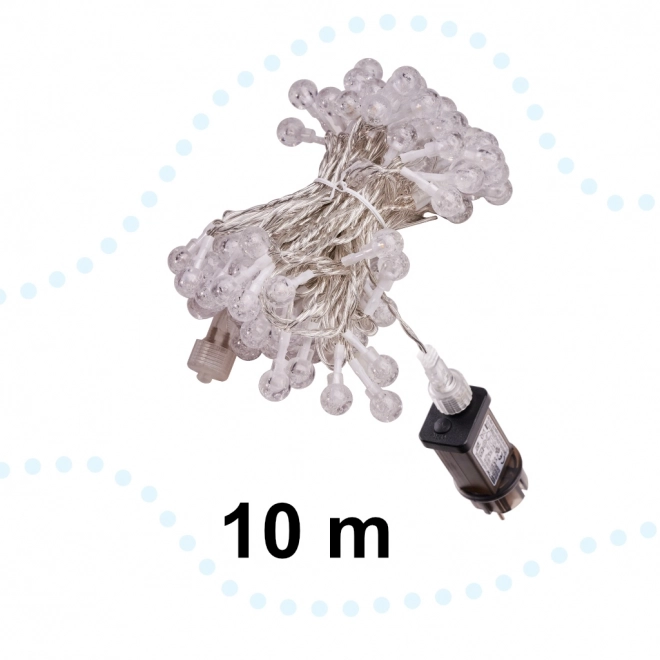 Świąteczne oświetlenie kule 100 LED, ciepła biała, 10m