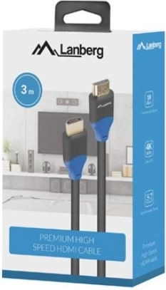 LANBERG kabel HDMI 2.0 3 m, 4K, w pełni miedziany, czarny
