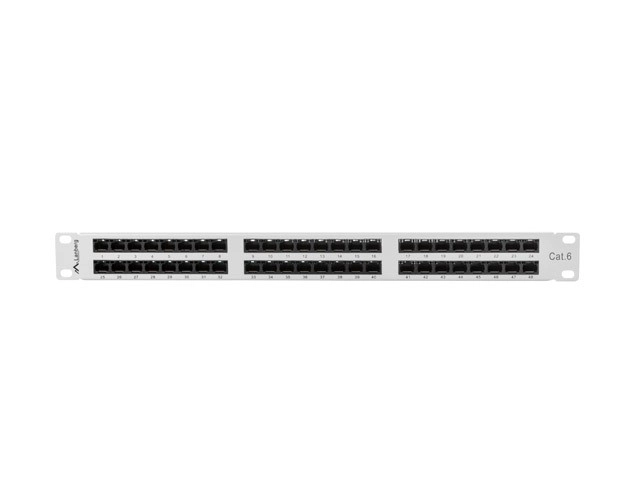 Patch panel 48 portów 1U kat.6 szary