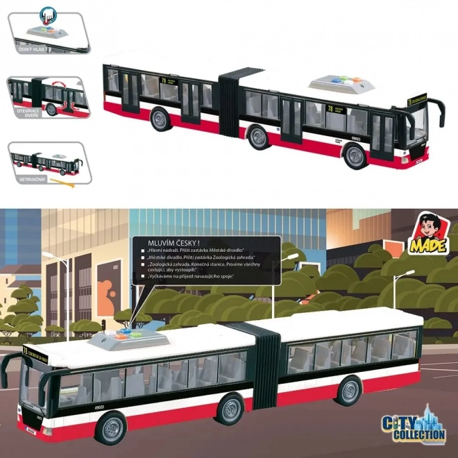 Autobus z napędem na żyroskop z efektami dźwiękowymi i świetlnymi