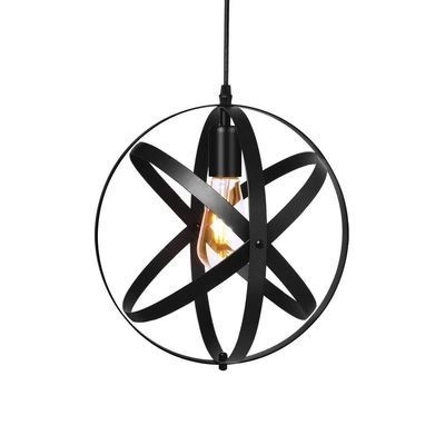 Lampa wisząca Loft, Industrial - kula, czarna