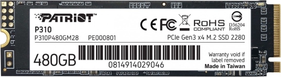 Dysk SSD Patriot P310 480GB M.2 PCIe NVMe Gen3