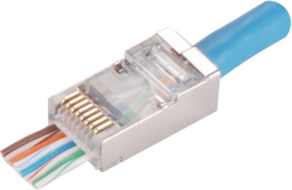 Przelotowy ekranowany złącze RJ45 kat. 5e (opakowanie 100 szt.)